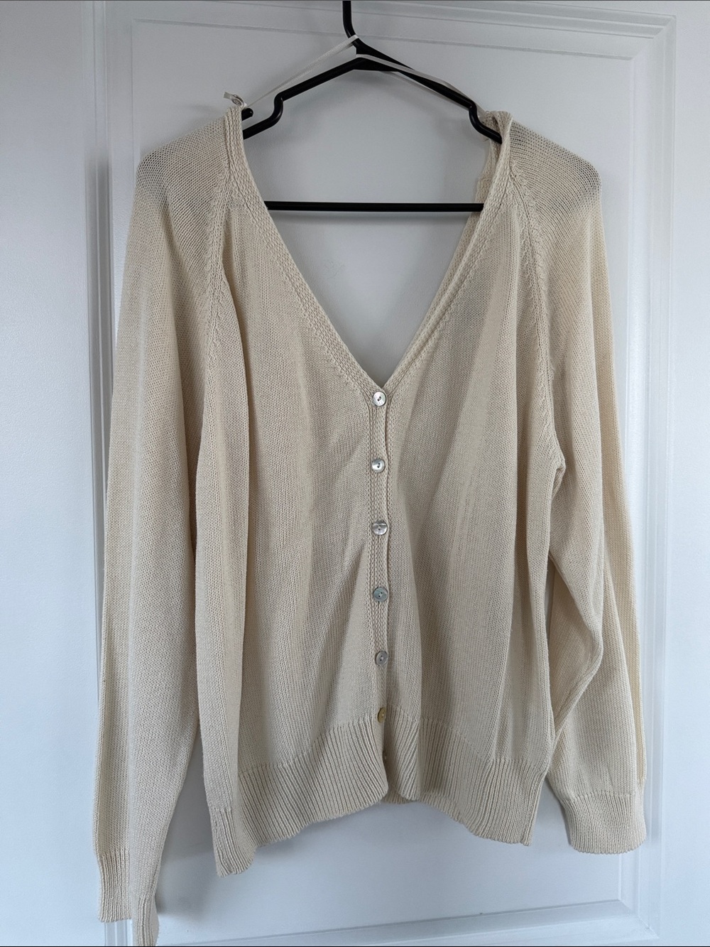 Zara Cream V-Neck Button Cardigan - Picture 1 of 2